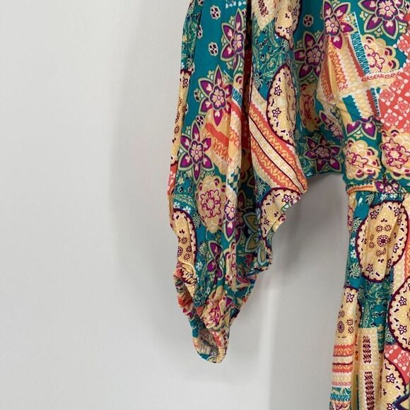 Andree By Unit Women's Long-Sleeve Bohemian Print A-Line Dress Multi-Color Small - Picture 3 of 13